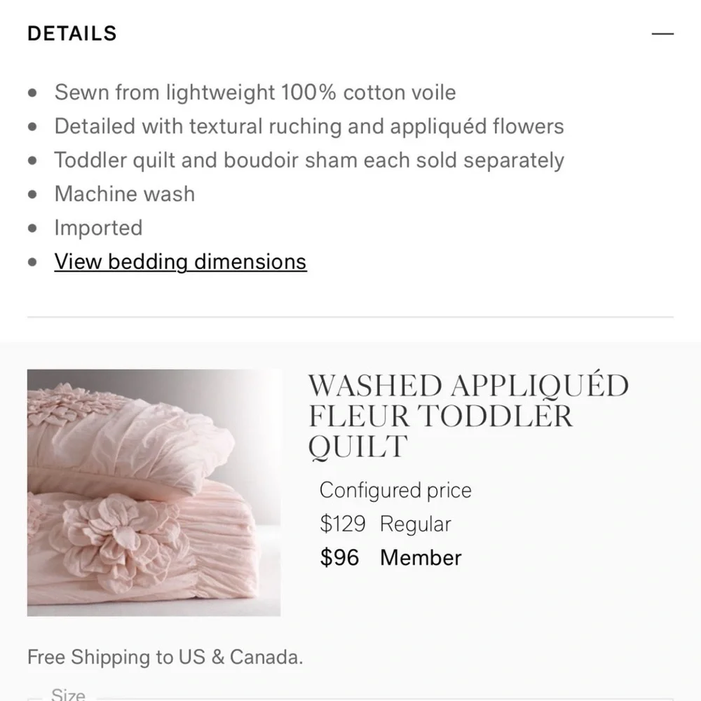 RH Baby & Child, Toddler Quilt, Sham & Feather-Down Insert